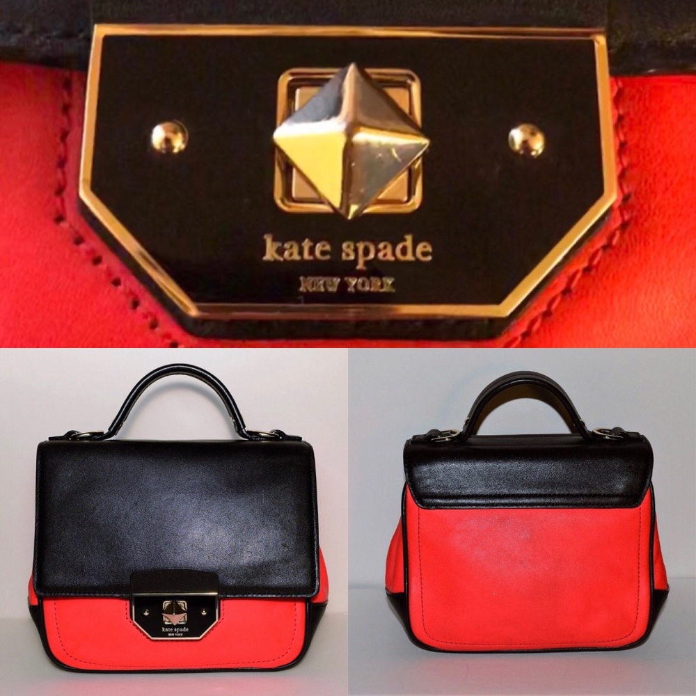 ♠️Kate Spade Black & Red Purse w/ detachable strap - Picture 4 of 7